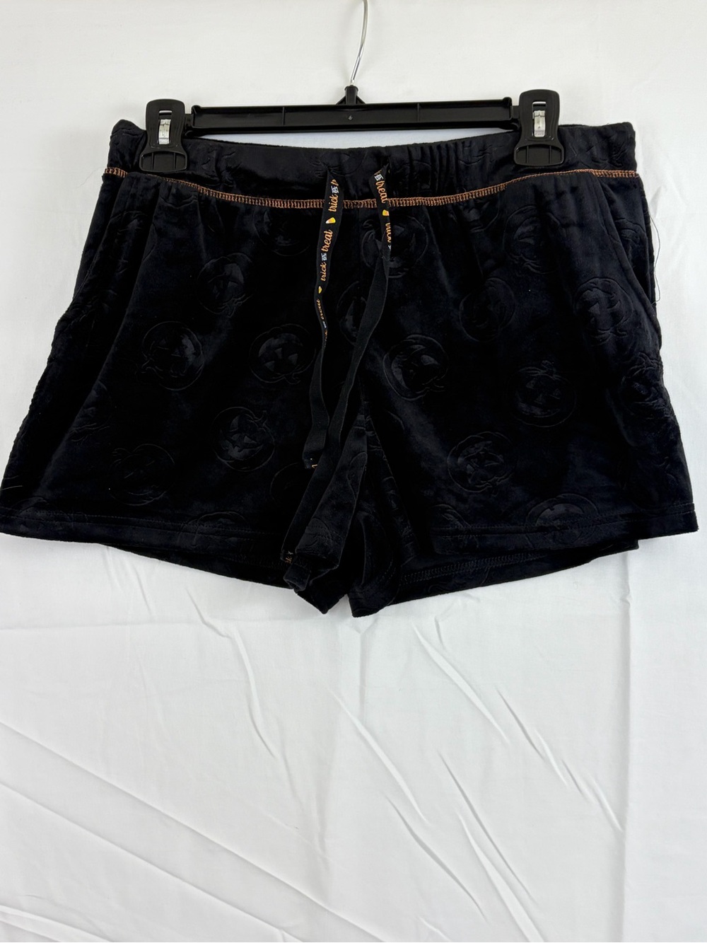 2 pc. Pillow Talk womans Halloween Black Cat Pajama Pants Orange M Sleep Shorts - Picture 7 of 10